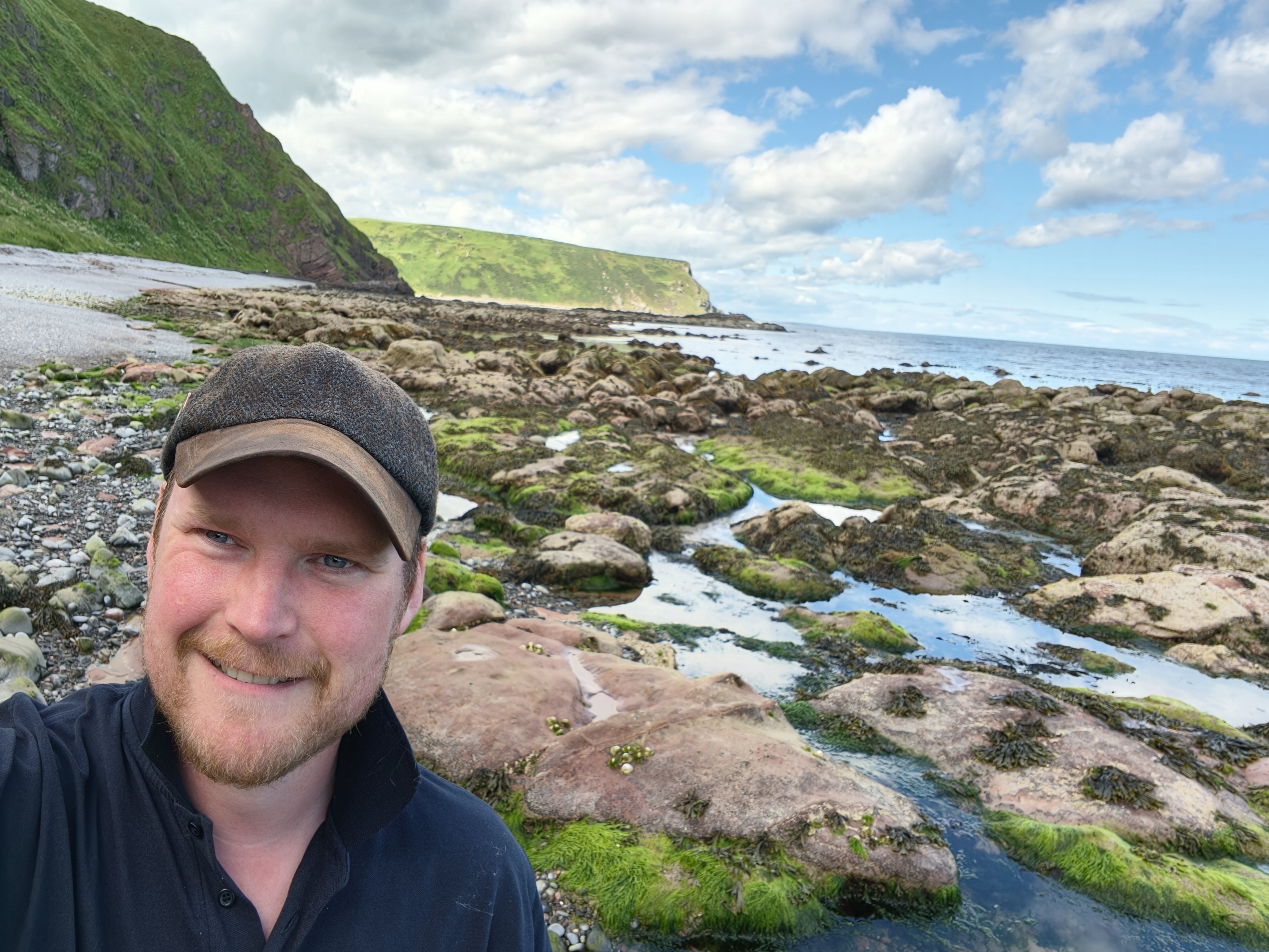 Jamie at a rocky North East Scotland shore