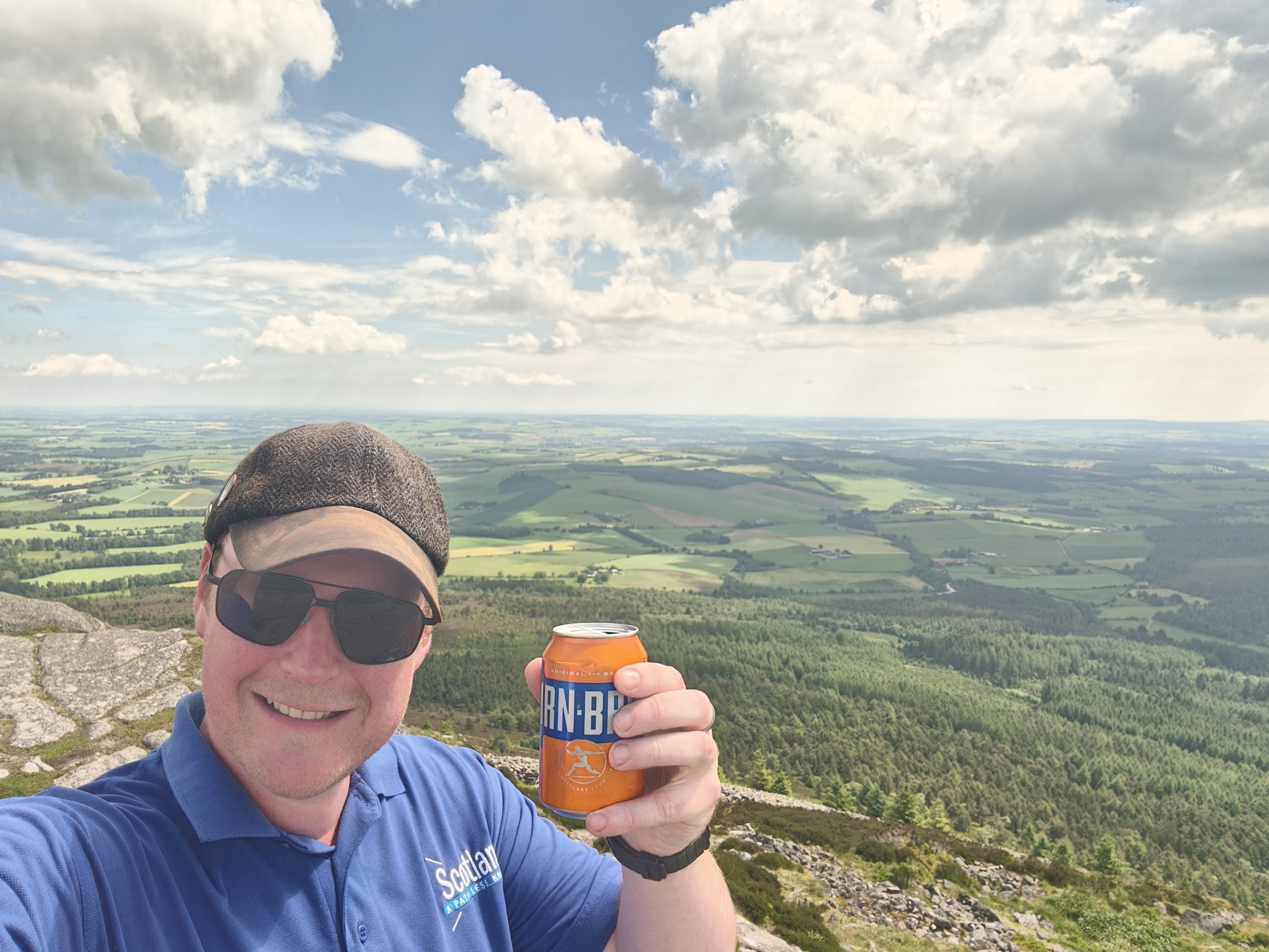 Jamie enjoying a view across Aberdeenshire countryside