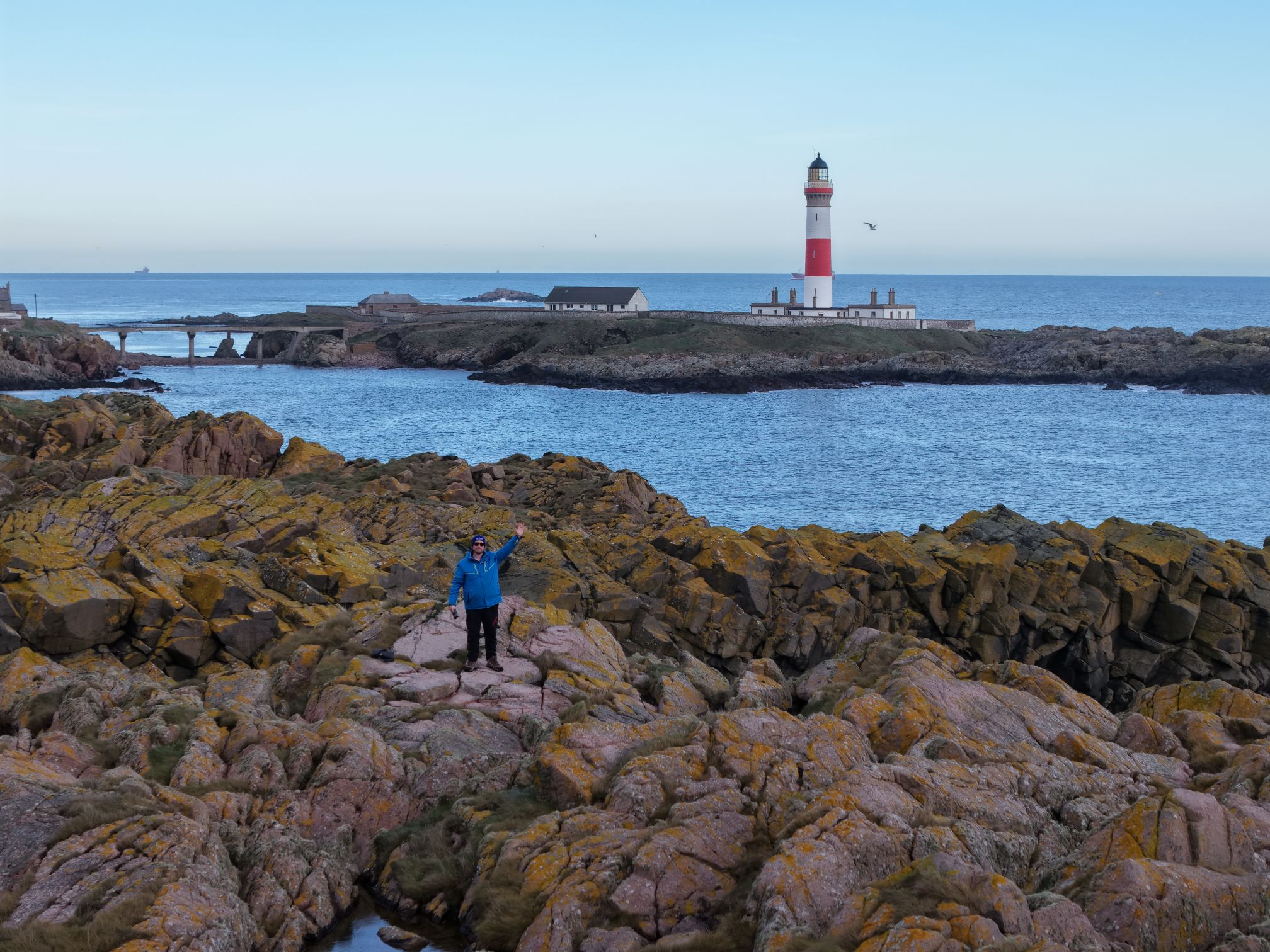Lighthouse on a rugged Scottish shore